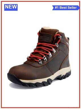 EVER BOOTS Womens Waterproof Work Boots Top-Grain Leather Soft Toe Ankle Boots